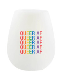 WINE GLASSES: 7B - SILICONE WINE GLASS - QUEER AF - 129564**