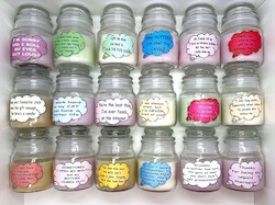 SCENTED ORNAMENTAL CANDLES: SJ - INSIGHTFUL CANDLES ASSORTED - DISPLAY OF 12**