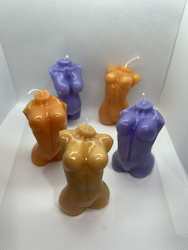 SUE'S CANDLES: SJ - FEMALE FORM CANDLES - ASSORTED COLOURS  -  PACKAGED  - SJ-FF-01**