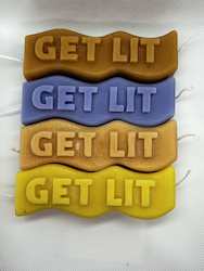 SUE'S CANDLES: SJ - MESSAGE CANDLE - PACKAGED -GET LIT - SJ-GL-01**