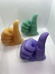 SUE'S CANDLES: SJ -HANDS - THUMBS UP -  PACKAGED  - SJ-HTU**