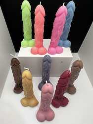 SUE'S CANDLES: SJ - PENIS CANDLE - ASSORTED -  PACKAGED - SJ-PC**