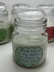 SCENTED ORNAMENTAL CANDLES: SJ - INSIGHTFUL CANDLES - I WORK HARD SO .. **